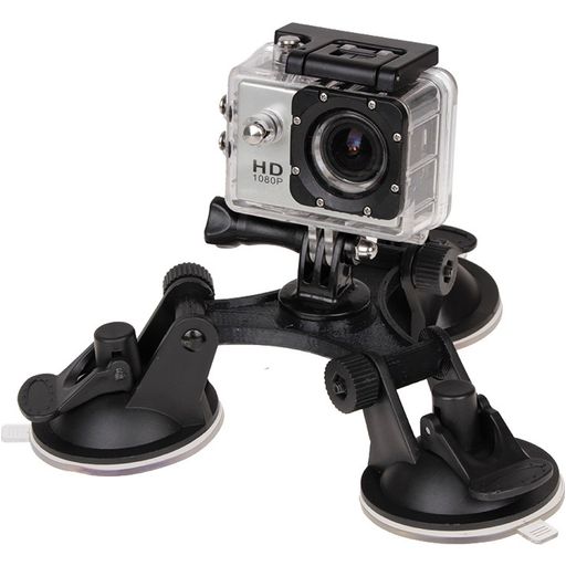 Puluz GoPro Triangle Telefoonhouder Auto Zuignap - Zwart