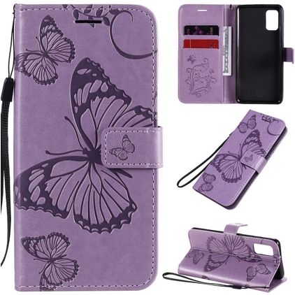 Mobigear Butterfly Samsung Galaxy A41 Hoesje Bookcase Portemonnee - Paars