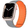 Mobigear Loop Mag Siliconen Apple Watch Bandje Magneetsluiting - 49/46/45/44 mm - Grijs / Oranje