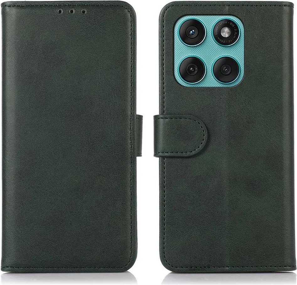 MOJIA Hoesje Voor Motorola Edge 60 Fusion – Flipcard Case Met RFID, Kaarthouder, Groen