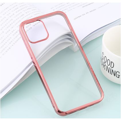 Mobigear Royal iPhone 12 Pro Max Hoesje Flexibel TPU Backcover - Transparant / Roségoud