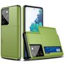 Mobigear Card Samsung Galaxy S21 Ultra Hoesje Hardcase Backcover Shockproof met Pasjeshouder - Groen