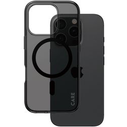 CARE by PanzerGlass Flagship iPhone 16 Pro MagSafe Hoesje Hardcase Backcover - Transparant / Zwart
