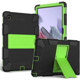 Mobigear ShieldStand Samsung Galaxy Tab A8 10.5 (2021) Hoes Hard Kunststof,Siliconen Backcover + Standaard - Zwart / Groen