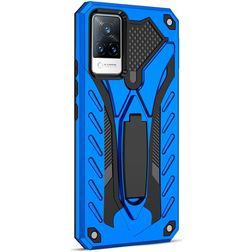 Mobigear Armor Stand Vivo V21 Hoesje Hardcase Backcover Shockproof met Standaard - Blauw