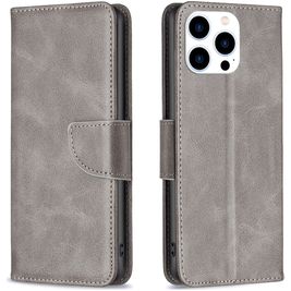 Mobigear Excellent iPhone 16 Pro Hoesje Bookcase Portemonnee - Grijs Mobigear Excellent iPhone 16 Pro Hoesje Bookcase Portemonnee - Grijs
