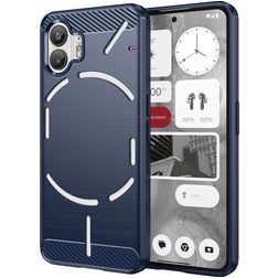 Mobigear Brushed Slim Nothing Phone (2) Hoesje Flexibel TPU Backcover - Blauw