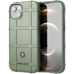 Mobigear Rugged Shield iPhone 13 Mini Hoesje Flexibel TPU Backcover Shockproof - Groen