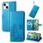 Mobigear Clover iPhone 15 Plus Hoesje Bookcase Portemonnee - Blauw