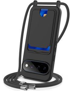 Mobigear Lanyard Card Google Pixel 11 Siliconen Hoesje met koord en Pasjeshouder - Zwart