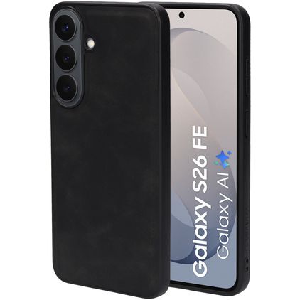 Mobiparts Classic Samsung Galaxy S26 FE MagSafe Hoesje TPU,Kunstleer Backcover - Graphite Black