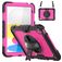 Mobigear SureGrip Xtreme iPad 10 (2022) Hoes Hard Kunststof,Siliconen Backcover + Schouderband + Standaard - Zwart / Roze
