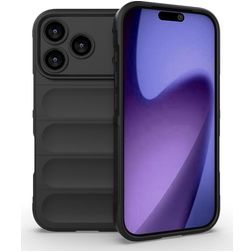 Mobigear Bumpy iPhone 18 Pro Hoesje Flexibel TPU Backcover - Zwart
