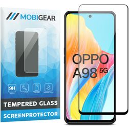 Mobigear Premium OPPO A98 Glazen Screenprotector - Case Friendly - Zwart