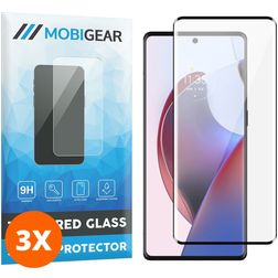 Mobigear Premium Motorola Edge 30 Ultra Glazen Screenprotector - Case Friendly - Zwart (3-Pack)
