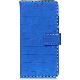 Mobigear Croco Realme 6 Hoesje Bookcase Portemonnee - Blauw