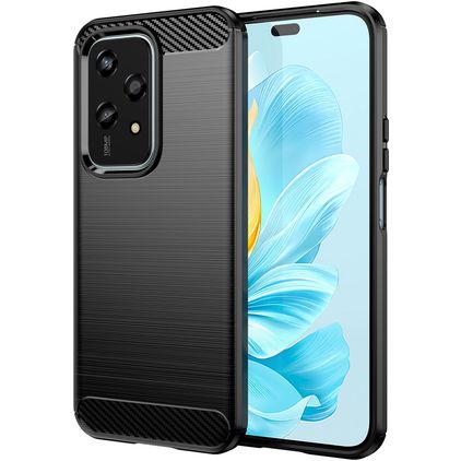 Mobigear Brushed Slim HONOR 200 Lite Hoesje Flexibel TPU Backcover - Zwart