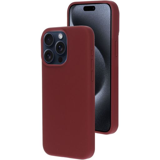 Mobiparts iPhone 15 Pro Max Siliconen Hoesje Backcover - Plum Red