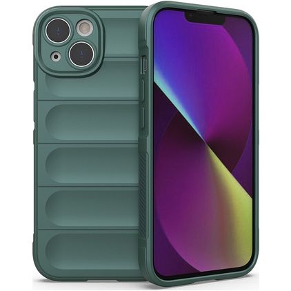 Mobigear Bumpy iPhone 14 Hoesje Flexibel TPU Backcover - Groen