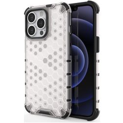 Mobigear Honeycomb iPhone 14 Hoesje Hardcase Backcover Shockproof - Wit
