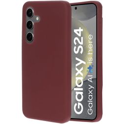 Mobiparts Samsung Galaxy S24 Siliconen Hoesje Backcover - Plum Red