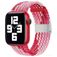 Mobigear Braided Nylon Apple Watch Bandje Klemsluiting - 49/46/45/44 mm - Roze / Rood
