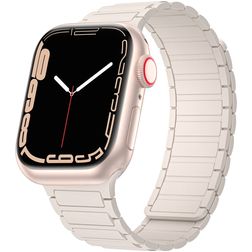 Mobigear Loop Mag Siliconen Apple Watch Bandje Magneetsluiting - 49/46/45/44 mm - Sterrenlicht