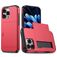 Mobigear Card iPhone 16 Pro Hoesje Hardcase Backcover Shockproof met Pasjeshouder - Rood