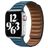 Mobigear Bumpy Leren Apple Watch Bandje Magneetsluiting - 49/46/45/44 mm - Blauw