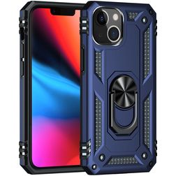 Mobigear Armor Ring iPhone 13 Mini Hoesje Hardcase Backcover Shockproof met Ringhouder - Blauw