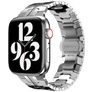 Mobigear Elegance Link Stalen Apple Watch Bandje Vouwsluiting - 49/46/45/44 mm - Zilver