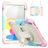 Mobigear SureGrip Xtreme iPad 11 (2025) Hoes Hard Kunststof,Siliconen Backcover + Schouderband + Standaard - Rainbow