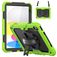 Mobigear SureGrip Xtreme iPad 11 (2025) Hoes Hard Kunststof,Siliconen Backcover + Schouderband + Standaard - Zwart / Groen