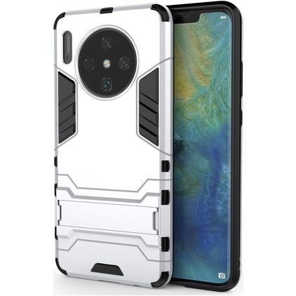Mobigear Armor Stand Huawei Mate 30 Hoesje Hardcase Backcover Shockproof met Standaard - Zilver