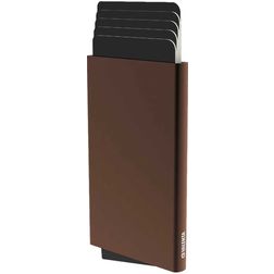 Valenta Cardprotector Aluminium Pasjeshouder - 5 Pasjes - MagSafe Compatible - Bruin
