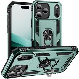 Mobigear Armor Ring iPhone Air Hoesje Hardcase Backcover Shockproof met Ringhouder - Groen