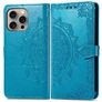 Mobigear Mandala iPhone 16 Hoesje Bookcase Portemonnee - Blauw