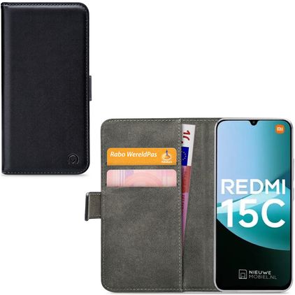 Mobilize Classic Gelly Xiaomi Redmi 15C Hoesje Bookcase Portemonnee - Zwart