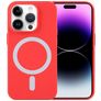 Mobigear Rubber Touch iPhone 15 Pro Max Siliconen MagSafe Hoesje Backcover - Rood