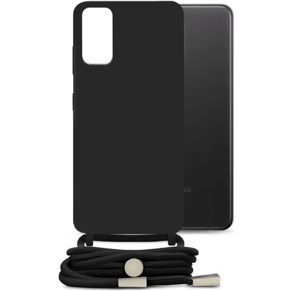 Mobilize Lanyard Gelly Samsung Galaxy A32 4G Flexibel TPU Hoesje met koord - Zwart