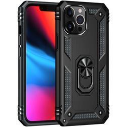 Mobigear Armor Ring iPhone 13 Pro Hoesje Hardcase Backcover Shockproof met Ringhouder - Zwart