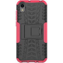 Mobigear Tire HONOR 8S Hoesje Hardcase Backcover Shockproof met Standaard - Zwart / Roze