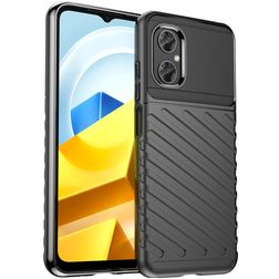 Mobigear Groove POCO M5 Hoesje Flexibel TPU Backcover - Zwart