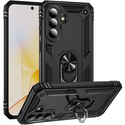 Mobigear Armor ring Samsung Galaxy A57 Hoesje Hardcase Backcover Shockproof met Ringhouder - Zwart