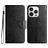 Mobigear Flowers iPhone 16 Pro Max Hoesje Bookcase Portemonnee - Zwart