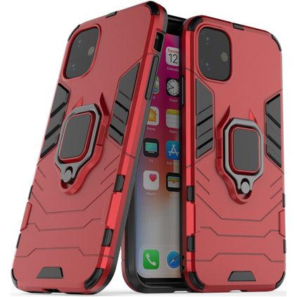 Mobigear Armor Ring iPhone 11 Hoesje Hardcase Backcover Shockproof met Ringhouder - Rood