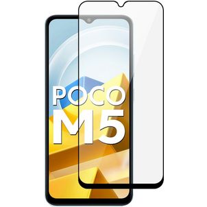 Mobigear Premium POCO M5 Glazen Screenprotector - Case Friendly - Zwart