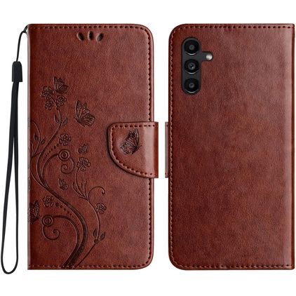 Mobigear Flowers Samsung Galaxy A36 Hoesje Bookcase Portemonnee - Bruin