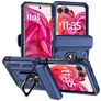 Mobigear Armor Ring Motorola Razr 50 Hoesje Hardcase Backcover Shockproof met Ringhouder - Blauw