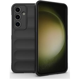Mobigear Bumpy Samsung Galaxy S24 FE Hoesje Flexibel TPU Backcover - Zwart